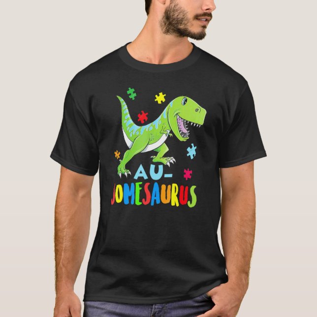 Camiseta Rompecabezas Corazón de Rex Rawr Conciencia del Au (Anverso)