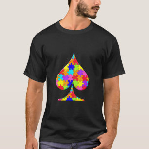 Camiseta Rompecabezas de Autismo de Carta de Juego de Picas