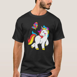 Camiseta Rompecabezas de autismo Unicornio Mariposa Concien