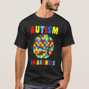 Camiseta Rompecabezas de Baloncesto Amor Conciencia del Aut