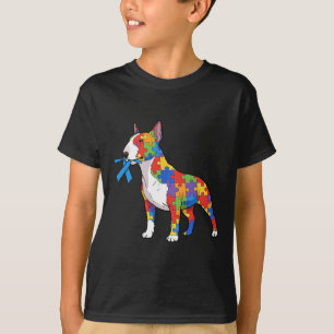 Camiseta Rompecabezas de Bull Terrier Conciencia sobre el A