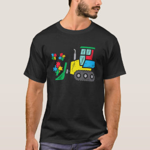 Camiseta Rompecabezas de Bulldozer para Niños Conciencia de