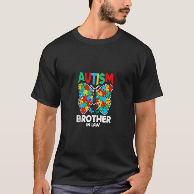 Camiseta Rompecabezas de Conciencia de Mariposa Cuñado Auti (Anverso)