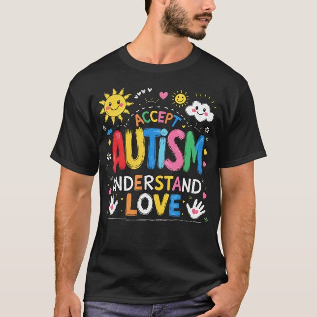 Camiseta Rompecabezas de Conciencia del Autismo Arcoíris Si (Anverso)