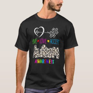 Camiseta Rompecabezas de Conciencia del Autismo Corazón Viv