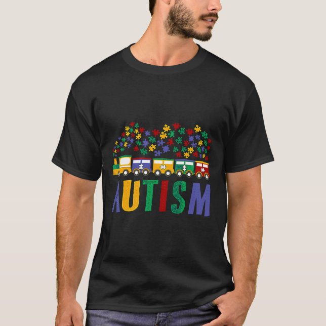 Camiseta Rompecabezas de conciencia sobre autismo en el tre (Anverso)
