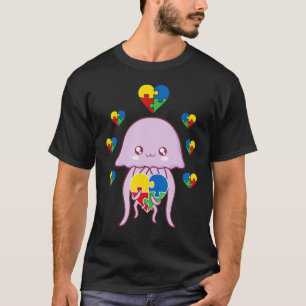 Camiseta Rompecabezas de corazón de medusa Conciencia del a