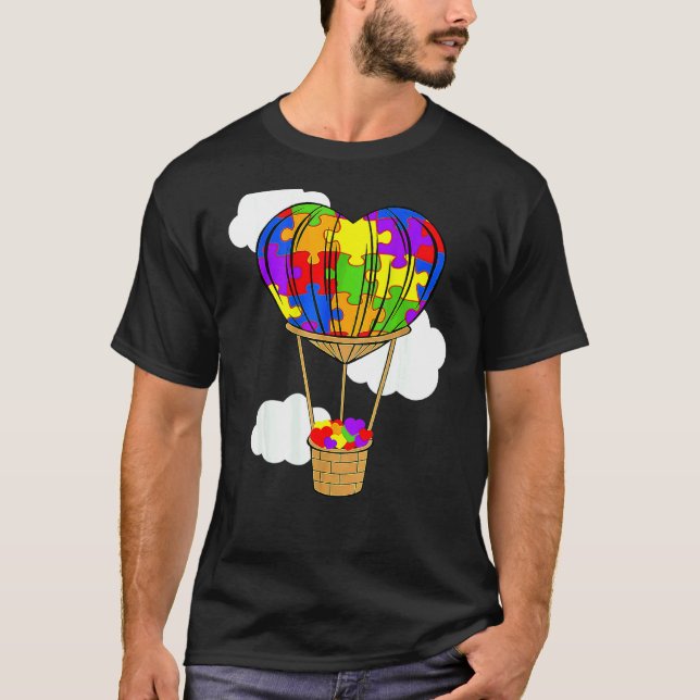 Camiseta Rompecabezas de corazón lindo de globo aerostático (Anverso)