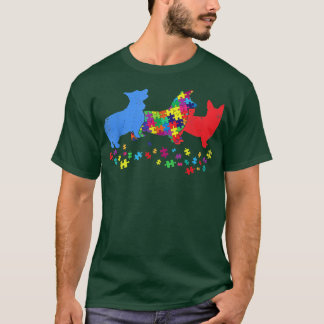 Camiseta Rompecabezas de Corgi Vintage Autism Awareness Doo