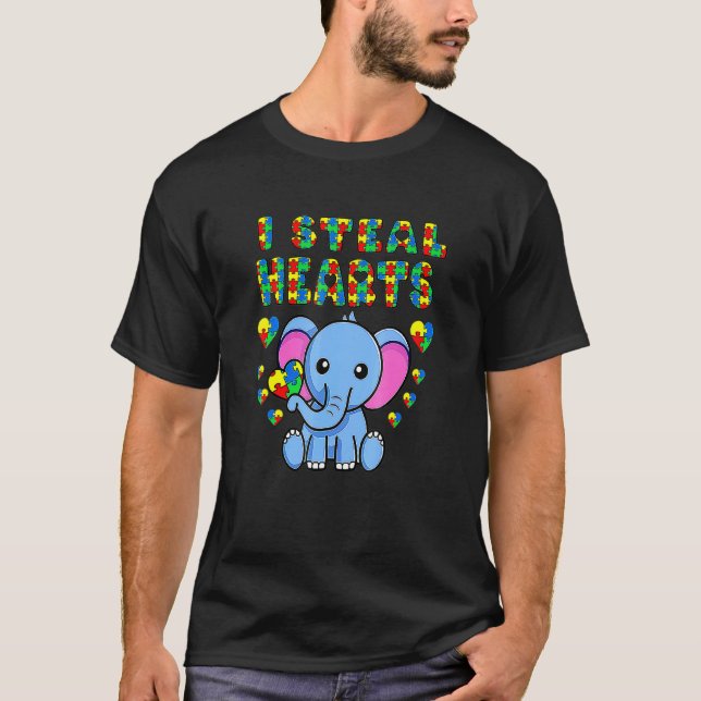 Camiseta Rompecabezas de elefante de concientización sobre  (Anverso)
