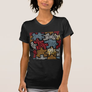 Camiseta Rompecabezas de estampado animal Rockabilly RAB