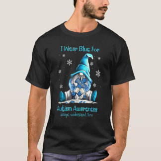 Camiseta Rompecabezas De Gnome Vestir Azul Para El Autismo