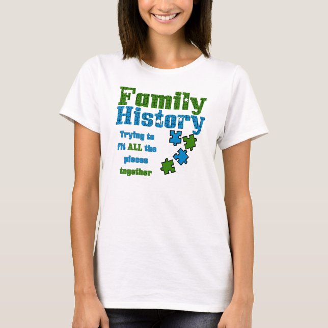 Camiseta Rompecabezas de historia familiar (Anverso)