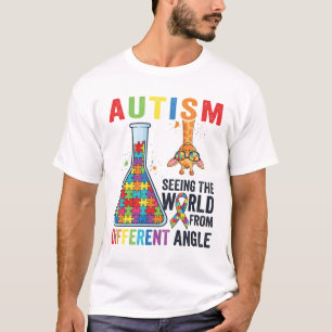 Camiseta Rompecabezas de jirafa autismo viendo el mundo de
