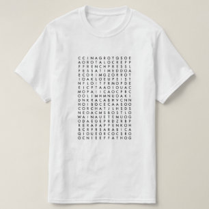 Camiseta rompecabezas de la búsqueda de la palabra del caf