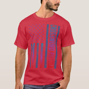 Camiseta Rompecabezas de la cruz de la bandera de degradado