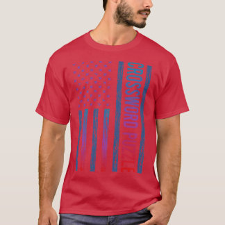 Camiseta Rompecabezas de la cruz de la bandera de degradado