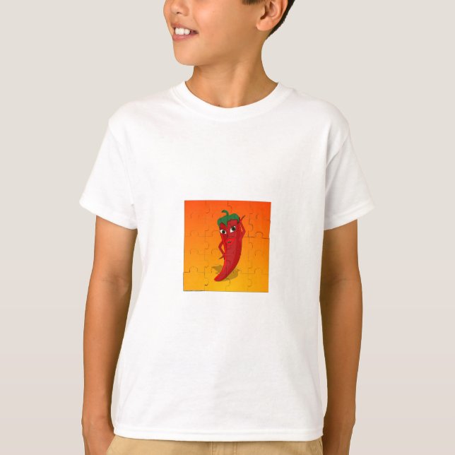 Camiseta Rompecabezas de la diva del pepino rojo (Anverso)