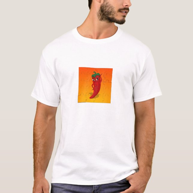 Camiseta Rompecabezas de la diva del pepino rojo (Anverso)