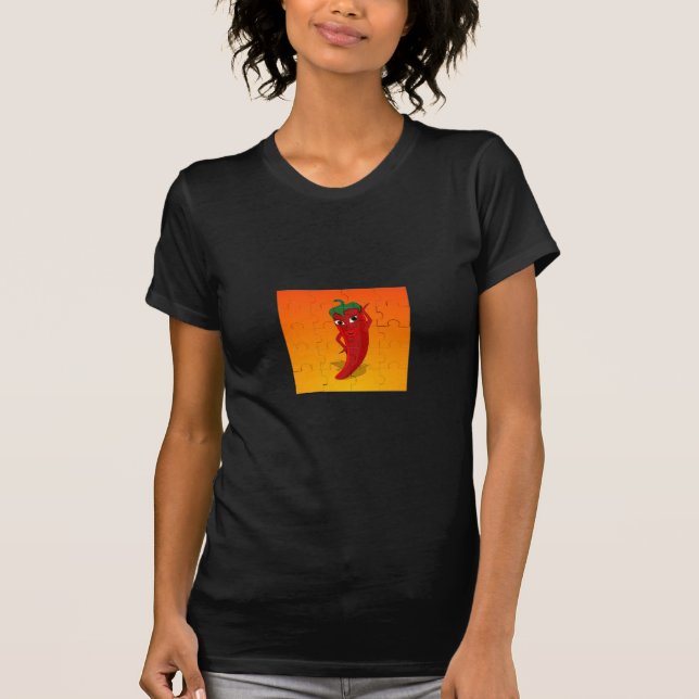 Camiseta Rompecabezas de la diva del pepino rojo (Anverso)