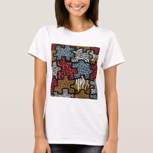 Camiseta Rompecabezas de la impresión de animales en rocas
