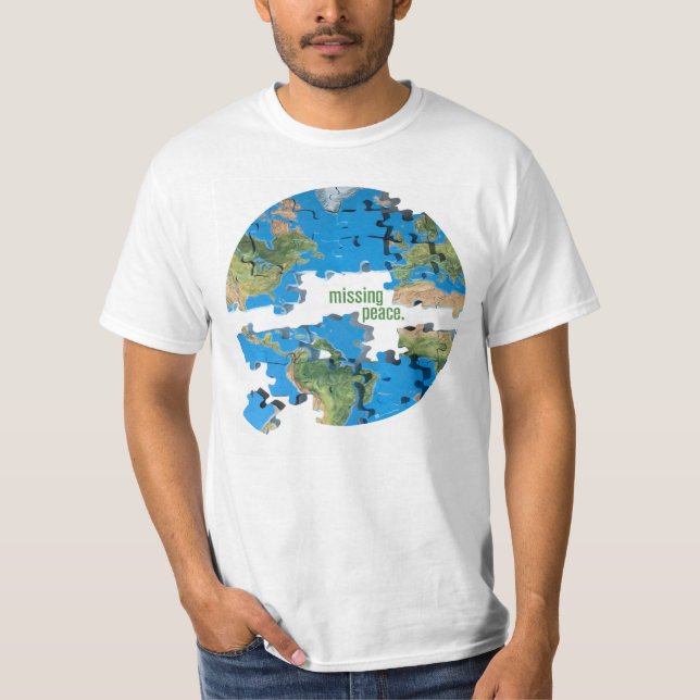 Camiseta Rompecabezas de la paz de mundo (Anverso)
