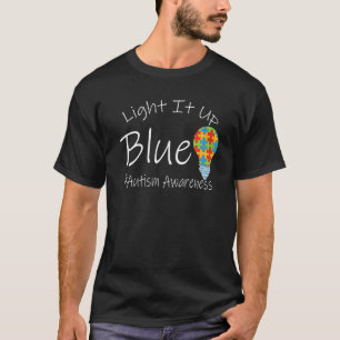 Camiseta Rompecabezas de Lámpara de Conciencia del Autismo 