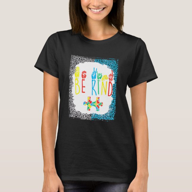 Camiseta Rompecabezas de Lenguaje de Señas Manual para Ser  (Anverso)