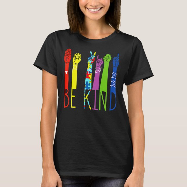 Camiseta Rompecabezas de Lenguaje de Señas Manuales Ser Ama (Anverso)