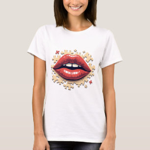 Camiseta Rompecabezas de los labios pop