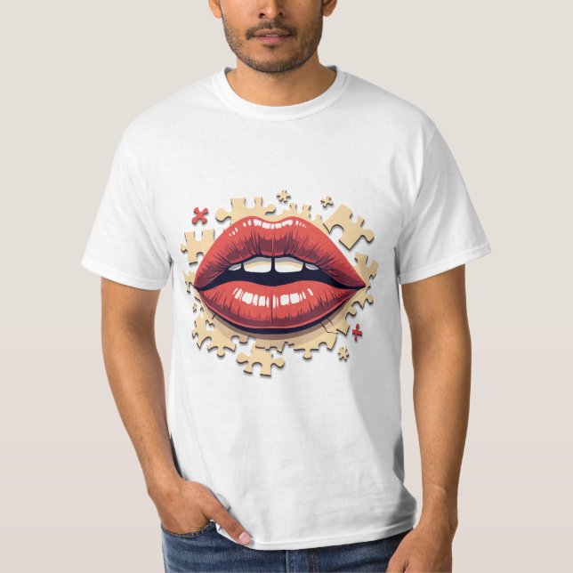 Camiseta Rompecabezas de los labios pop (Anverso)