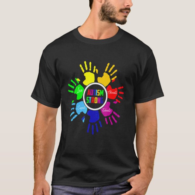 Camiseta Rompecabezas de mano de lenguaje de señas Apoyo a  (Anverso)