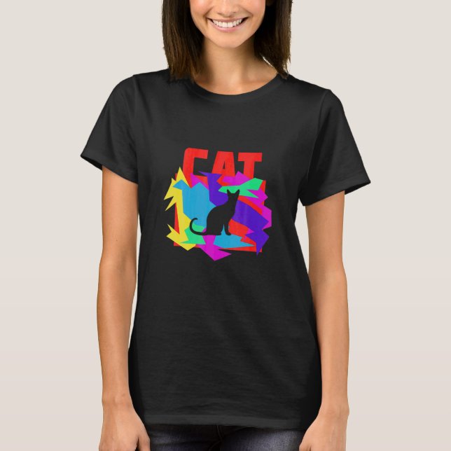 Camiseta Rompecabezas de mosaico de gato animal (Anverso)