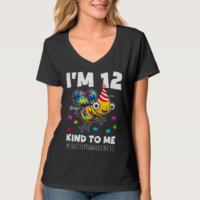 Camiseta Rompecabezas de nacimiento de abeja de 12 años de  (Anverso)