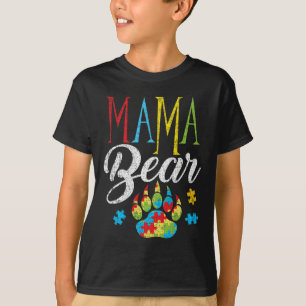 Camiseta Rompecabezas de oso de mamá autismo Niño Grunge Au