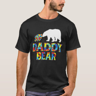 Camiseta Rompecabezas de oso papá con conciencia del autism