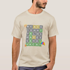 Camiseta Rompecabezas de palabras veraniegas de arte de pal