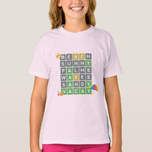 Camiseta Rompecabezas de palabras veraniegas de arte de pal