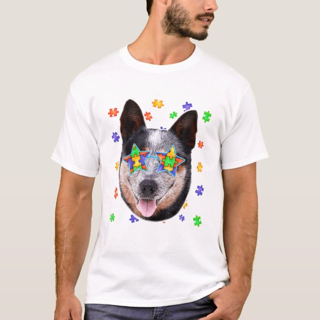 Camiseta Rompecabezas de perro de ganado australiano (Anverso)