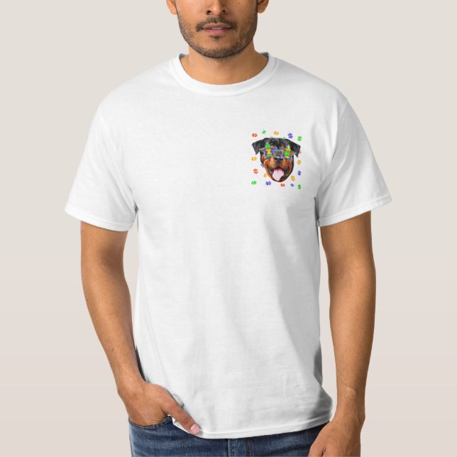 Camiseta Rompecabezas de perro de rotulier (Anverso)