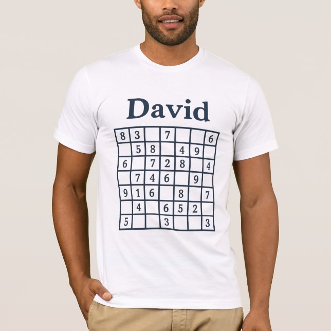 Camiseta Rompecabezas de Sudoku de David – Edición Clásica  (Anverso)