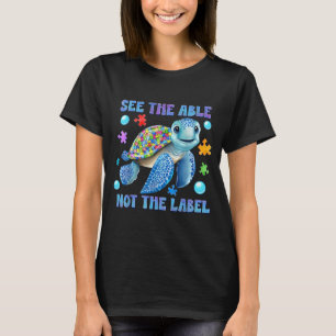 Camiseta Rompecabezas de Tortuga Ver lo Capaz No la Etiquet