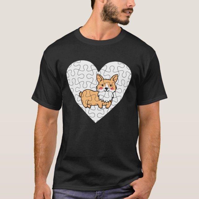 Camiseta Rompecabezas de Welsh Corgi (Anverso)