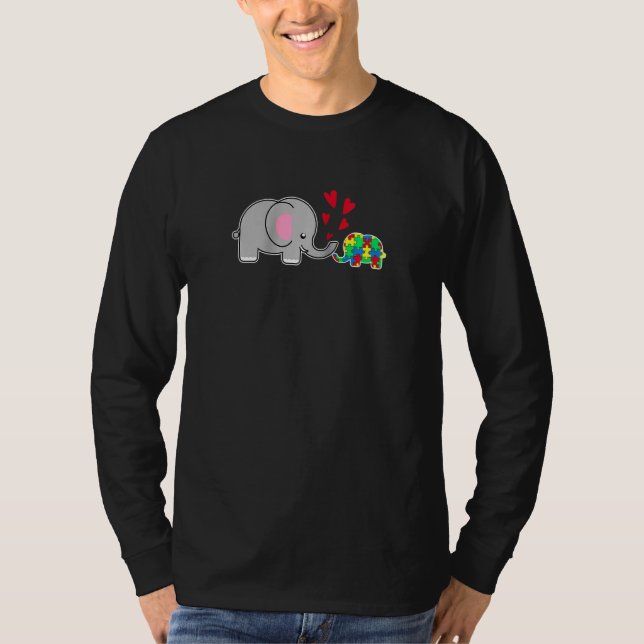 Camiseta Rompecabezas del amor del elefante bebé Piece prem (Anverso)