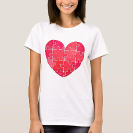 Camiseta Rompecabezas del amor resuelto, corazón de rompeca