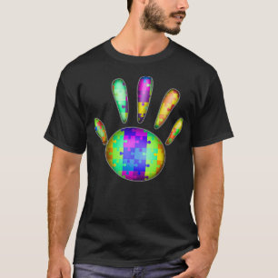 Camiseta Rompecabezas del autismo con la mano