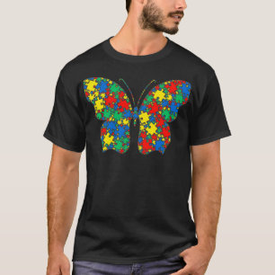 Camiseta Rompecabezas del autismo de la mariposa para el au