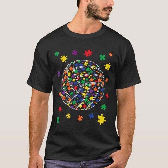 Camiseta Rompecabezas del autismo del voleibol autismo depo (Anverso)