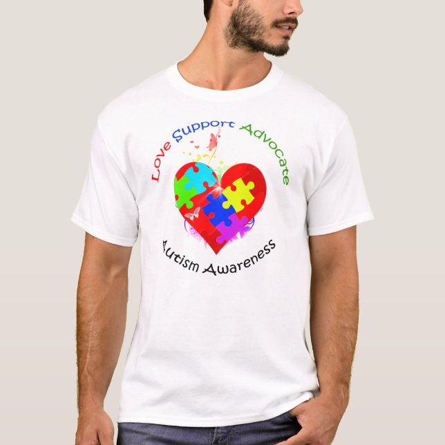 Camiseta Rompecabezas del autismo en el corazón (Anverso)