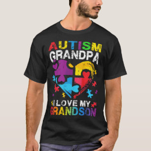 Camiseta Rompecabezas del Corazón Autismo Abuelo Amo a Mi N